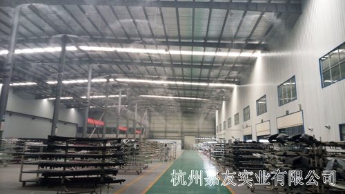 車間安裝工業(ye) 加濕器除粉塵